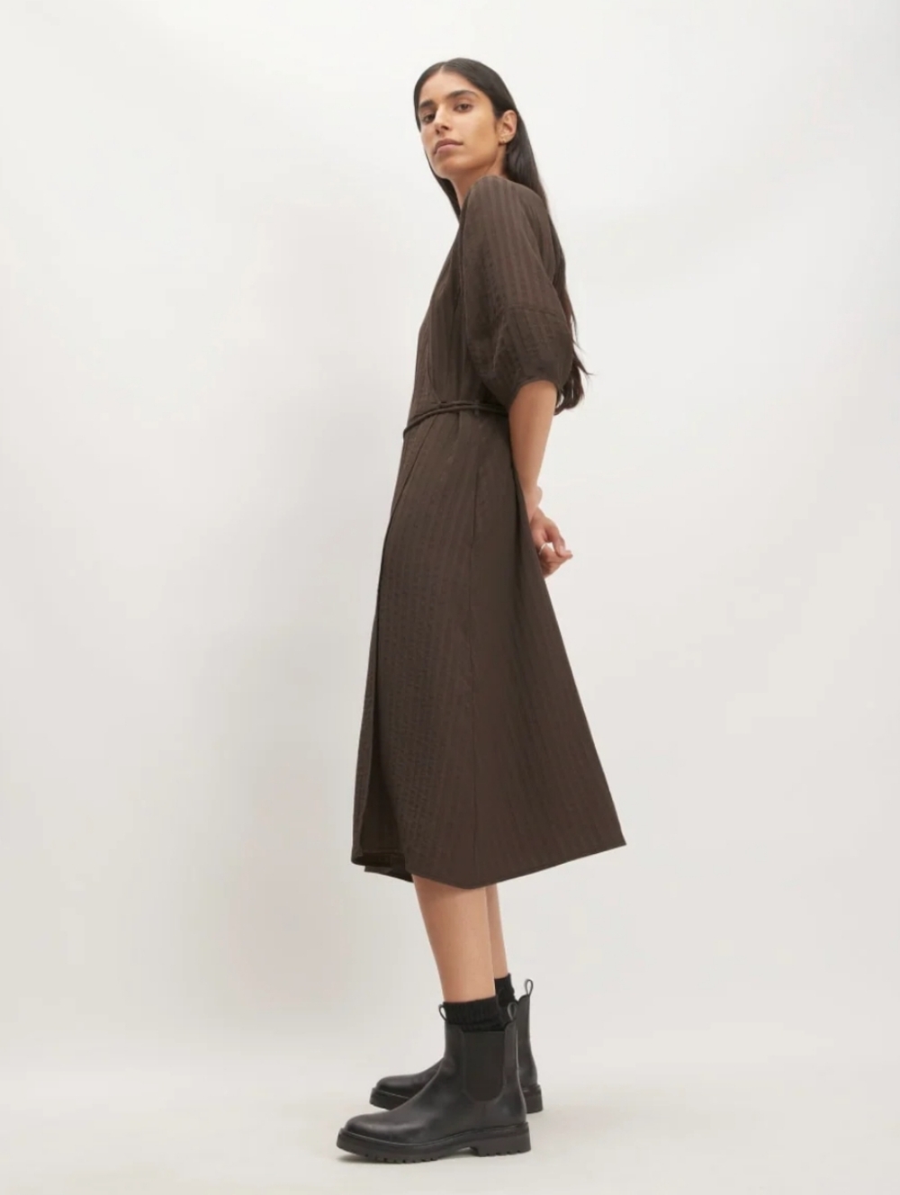 Everlane City Stripe Wrap Dress